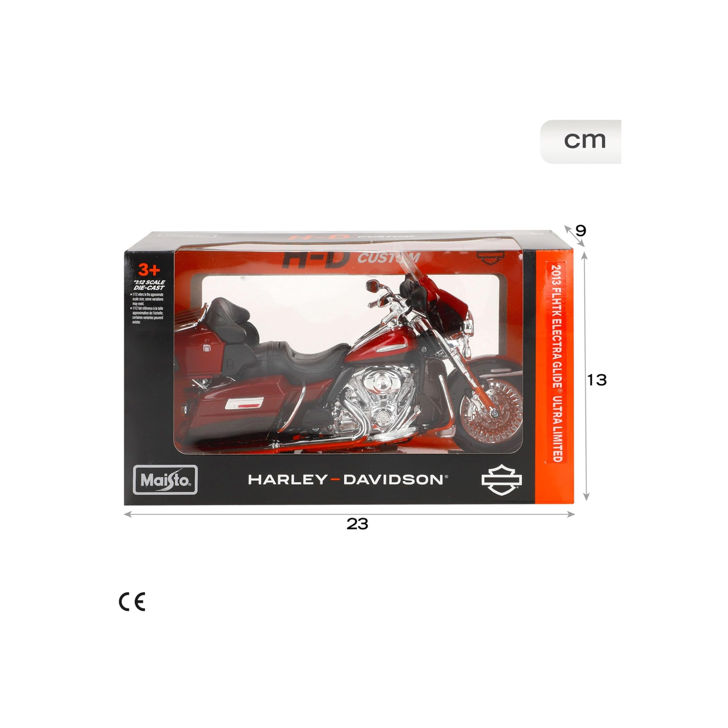 Maisto 1:12 Scale Harley-Davidson CVO Tri Glide Motorcycle (Metallic Red)