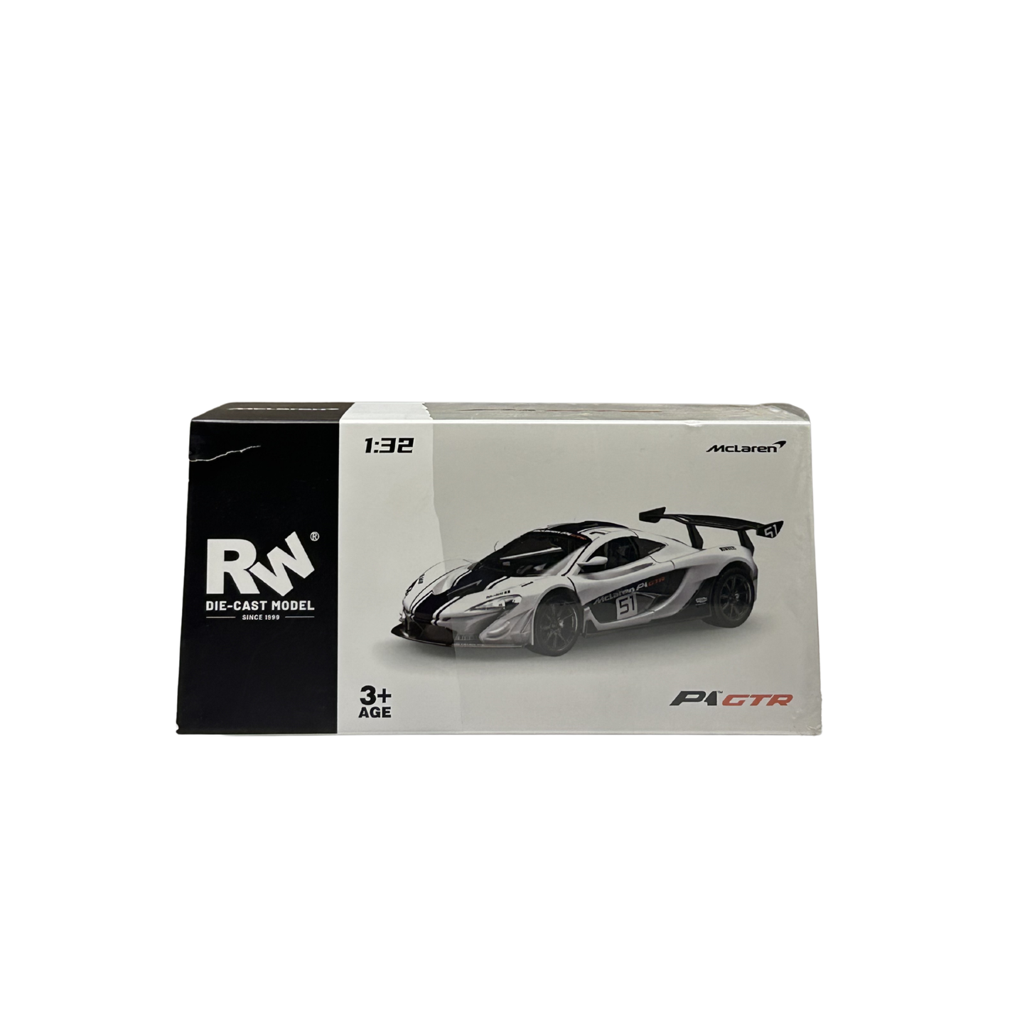 McLaren P1 GTR 1:32 Scale Die-Cast Model Car – White Racing Edition