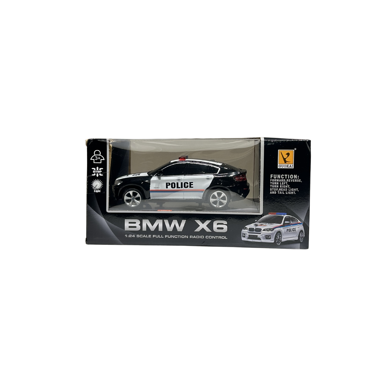 BMW X6 Police RC Car 1:24 Scale – Full Function Remote Control SUV with Lights