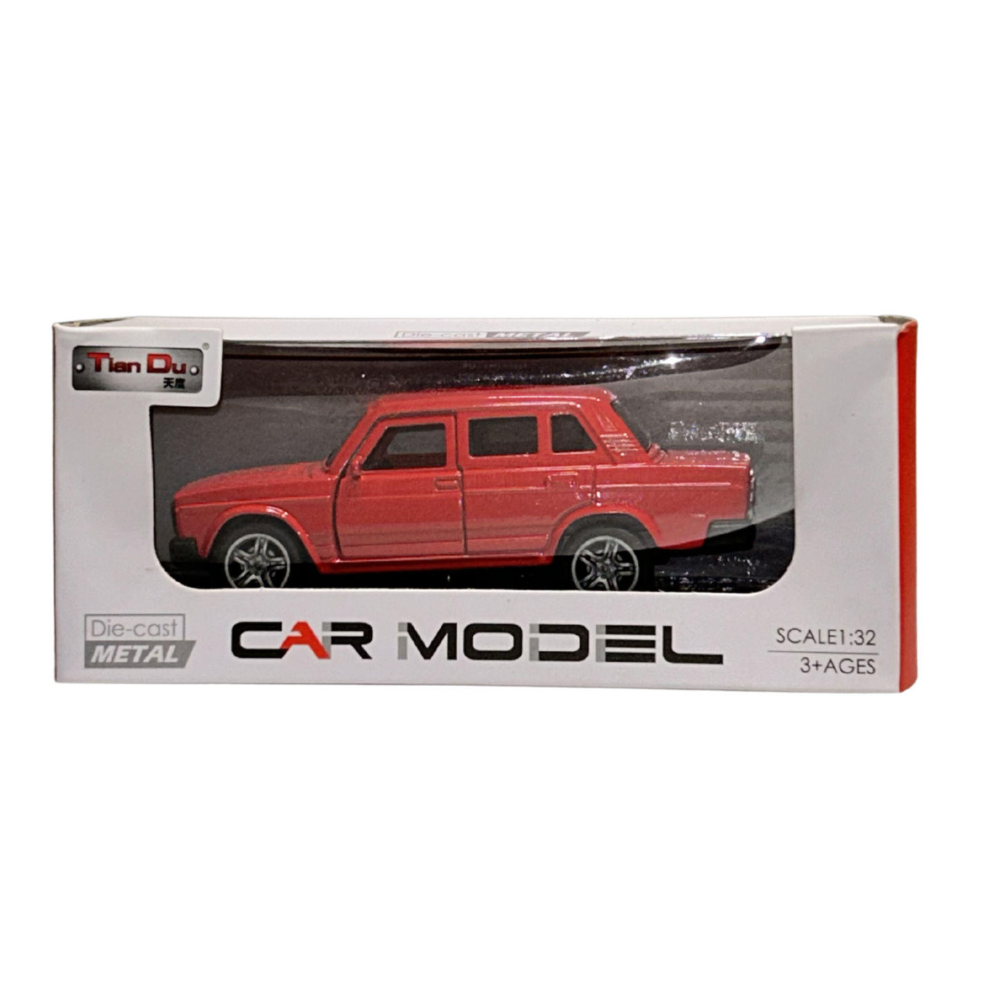 Red Classic Sedan Die-Cast Metal Toy Car – 1:32 Scale Collectible Model