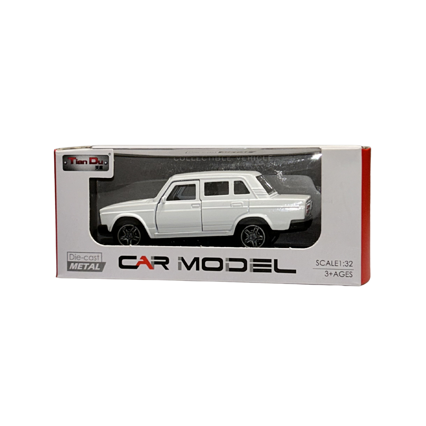 Classic Sedan Die-Cast Car Model 1:32 Scale – White Collectible Vintage Car Toy