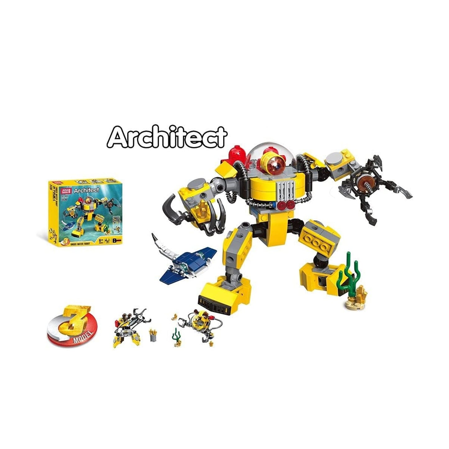 Architect - Underwater Robot Building Kit (207+ Pieces) - Jisi Bricks Edition