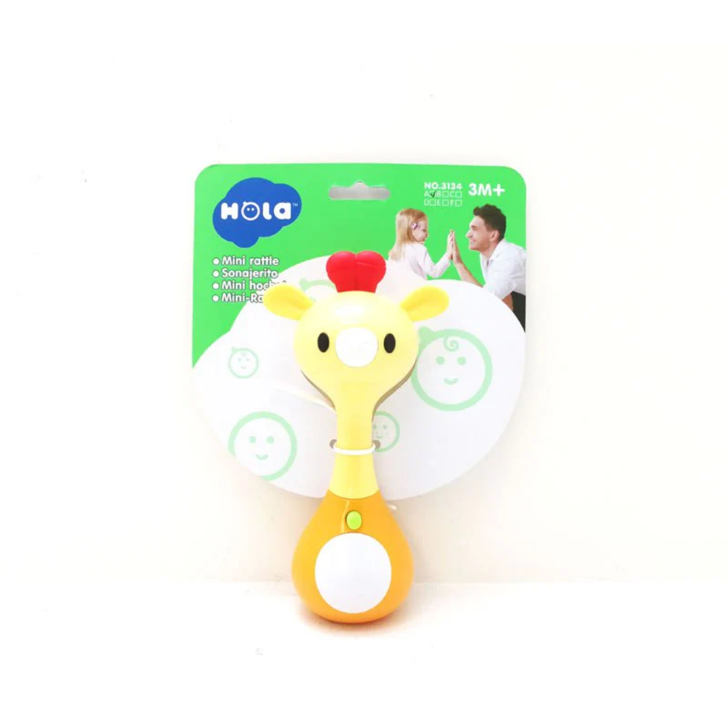 Hola Mini Rattle Toy – Interactive Animal-Themed Sensory Rattle for Babies 3M+