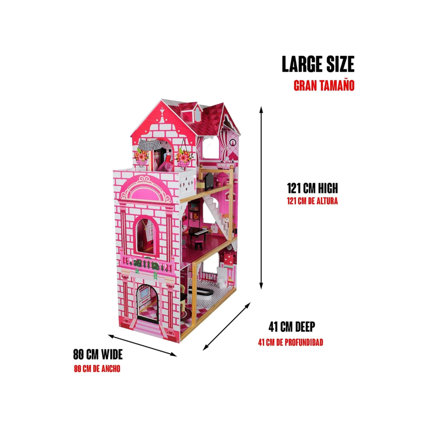 Royal Princess Palace Wooden Dollhouse Playset