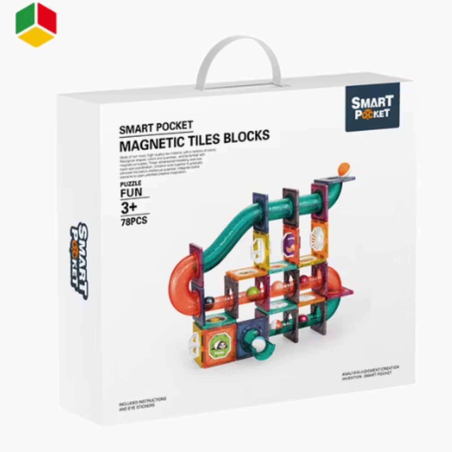 Magnetic Tiles Blocks - Smart Pocket Edition (78 Pieces)
