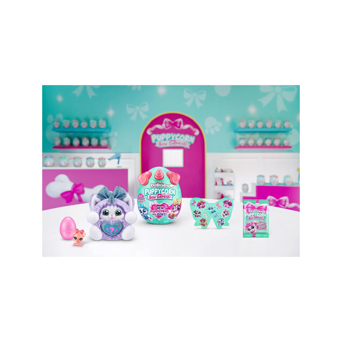 Rainbocorns Puppycorn Bow Surprise Series 3 – Bowie the Poodle Plush with 5 Surprise Layers & Slime