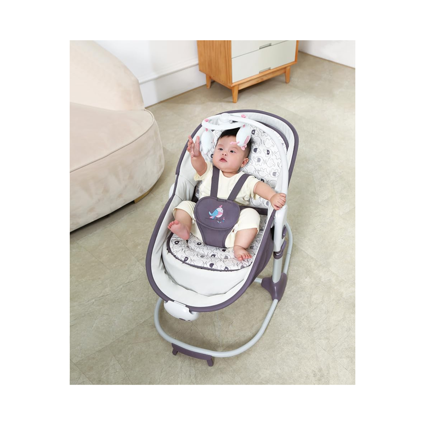 Mastela Deluxe Multi-Functional Bassinet – Premium Comfort in Charming Grey & Pink
