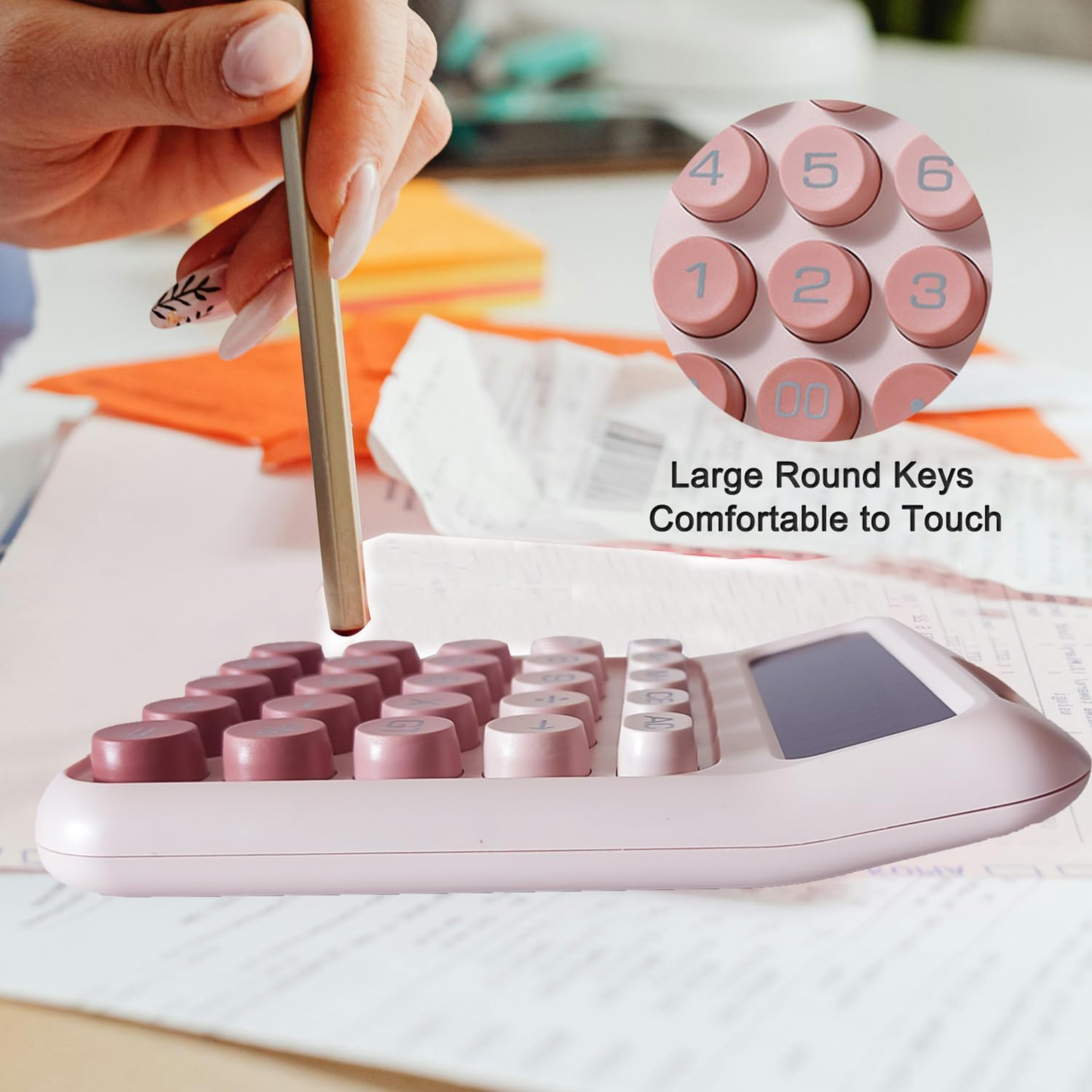 Karuida 12-Digit Basic Desktop Calculator – Trendy Pink, Stylish & Efficient