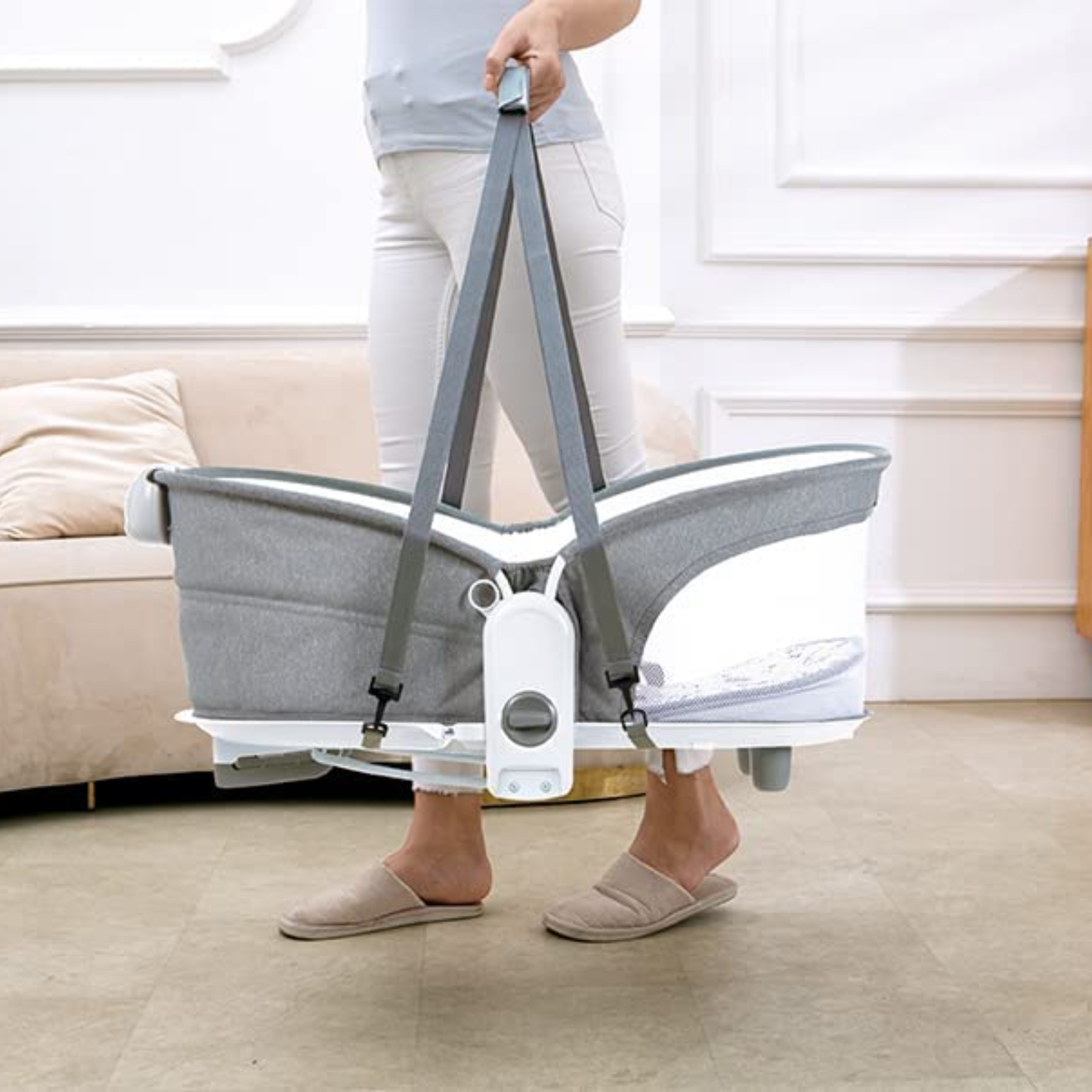 Mastela Deluxe Multi-Functional Bassinet – Premium Comfort in Sophisticated Grey
