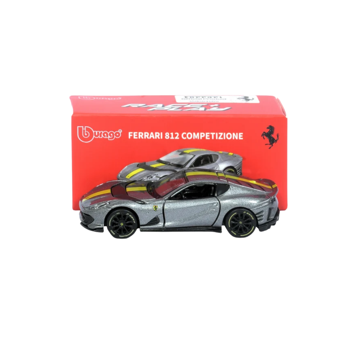 Ferrari 812 Competizione Grey Die-Cast Model Car | Premium Supercar Collectible Toy