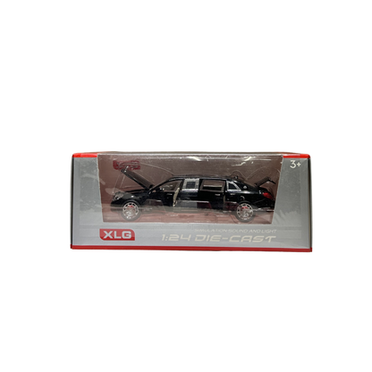 Luxury Black Limousine 1:24 Scale Die-Cast Model Car with Sound & Light Effects