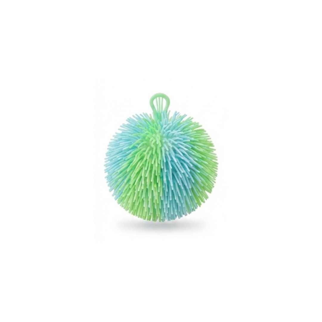 Two-Tone Sensory Stress Ball – Soft Spiky Stress Relief Squeeze Toy with Finger Loop for Kids & Adults (Blue & Green)