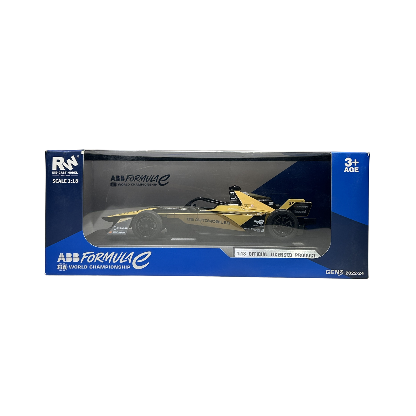 ABB Formula E Gen3 DS Automobiles Race Car 1:18 Scale Die-Cast Model – Official Licensed Collectible
