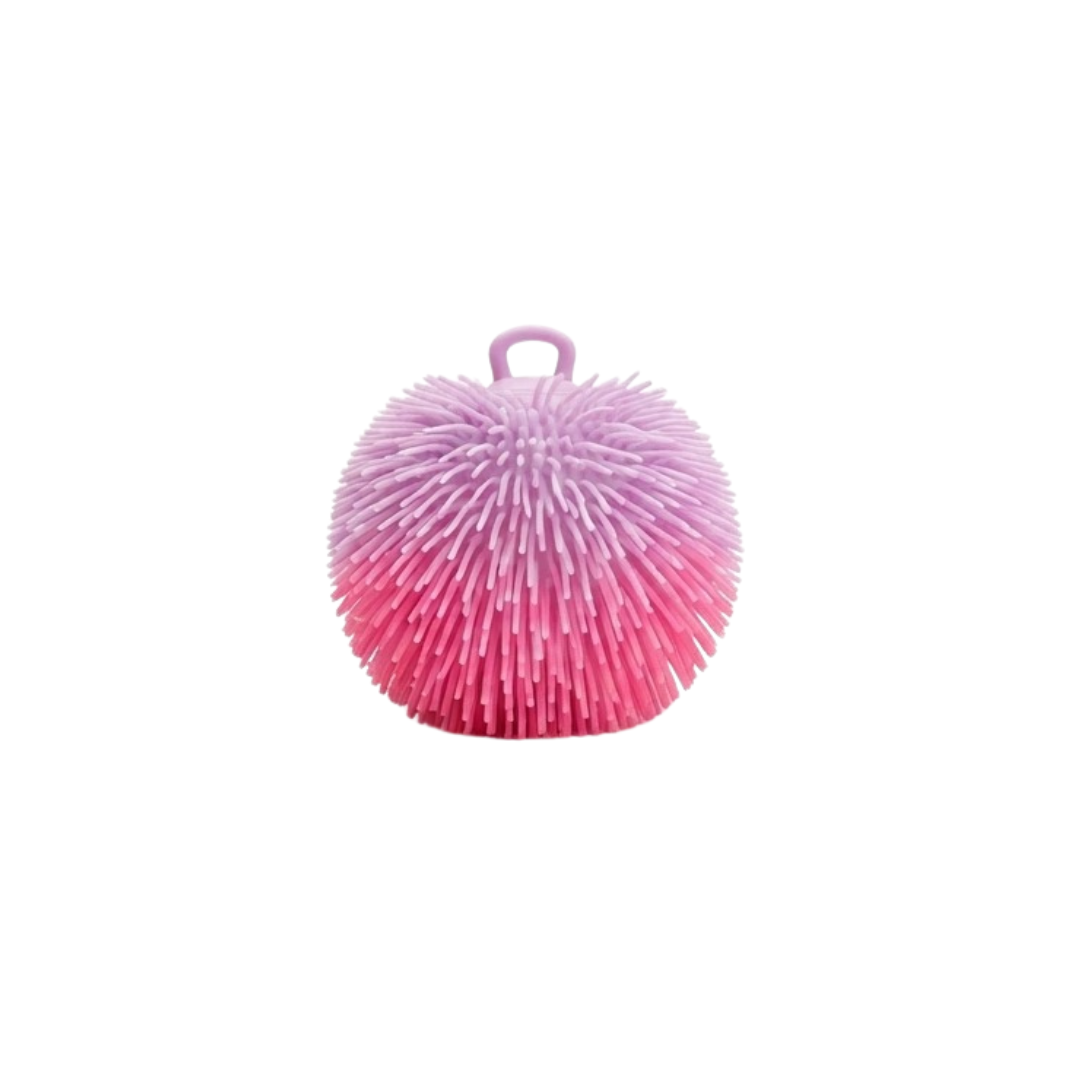 Two-Tone Sensory Stress Ball – Soft Spiky Squeeze Toy with Finger Loop for Kids & Adults (Light & Dark Pink)