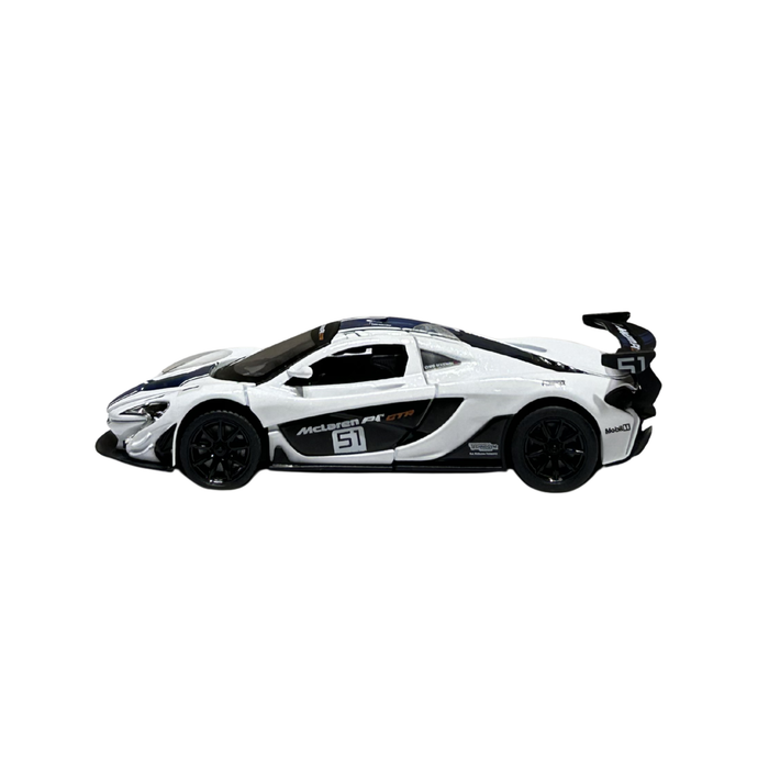 McLaren P1 GTR 1:32 Scale Die-Cast Model Car – White Racing Edition