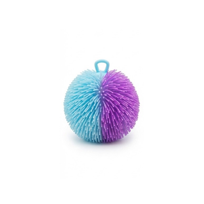 Two-Tone Sensory Stress Ball – Soft Spiky Squeeze Toy with Finger Loop for Kids & Adults (Blue & Purple)