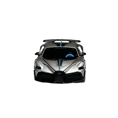 Bugatti Divo Silver Diecast Car Model with Display Case – 1:32 Scale Official Licensed Collectible