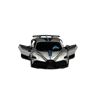 Bugatti Divo Silver Diecast Car Model with Display Case – 1:32 Scale Official Licensed Collectible