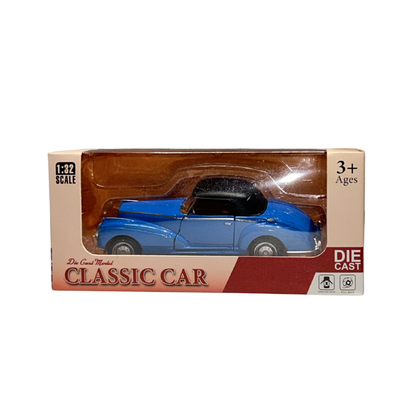 Classic Convertible Die-Cast Car Model 1:32 Scale – Blue Vintage Collectible Car