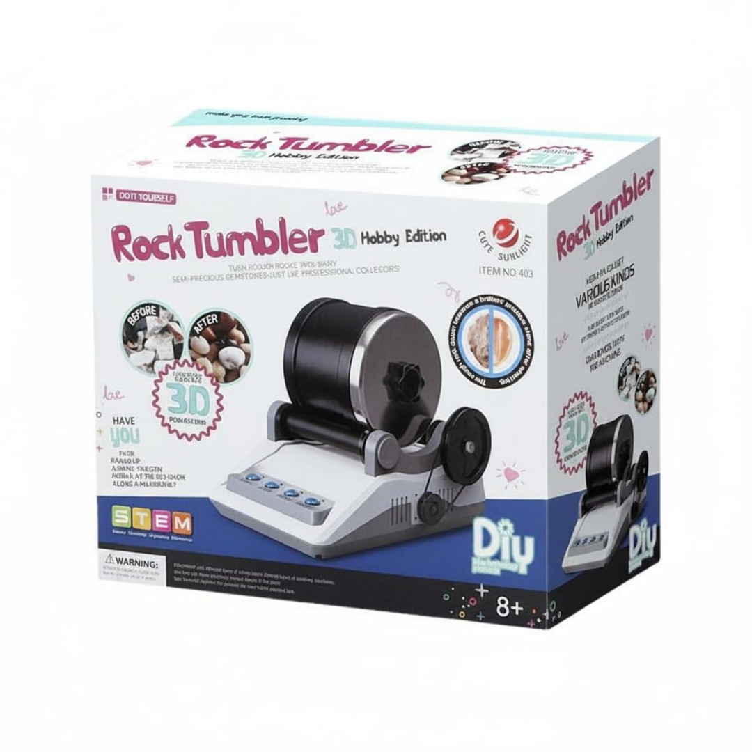 Rock Polishing Machine DIY Electric Stone Polisher Educational Gemstone Polishing Kit for Children 8+, Beginners, Home, Classroom, Stone Grinder - EU|Collectibles | Rocks Fossils & Minera