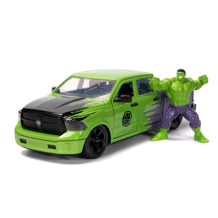 Marvel Avengers Hulk & 2014 Ram 1500 1:24 Scale Die-Cast Vehicle with Figure by Jada