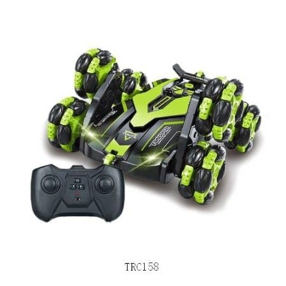 Laser 5-Wheel Cool Stunt RC Car (Green Color) - Willesu Toys Edition