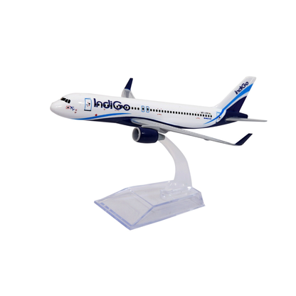IndiGo Die-Cast Airplane Model with Display Stand