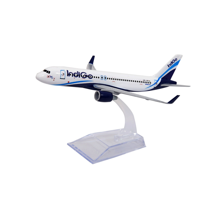 IndiGo Die-Cast Airplane Model with Display Stand