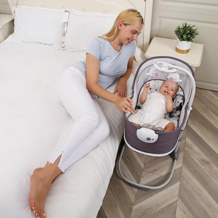 Mastela Deluxe Multi-Functional Bassinet – Premium Comfort in Charming Grey & Pink
