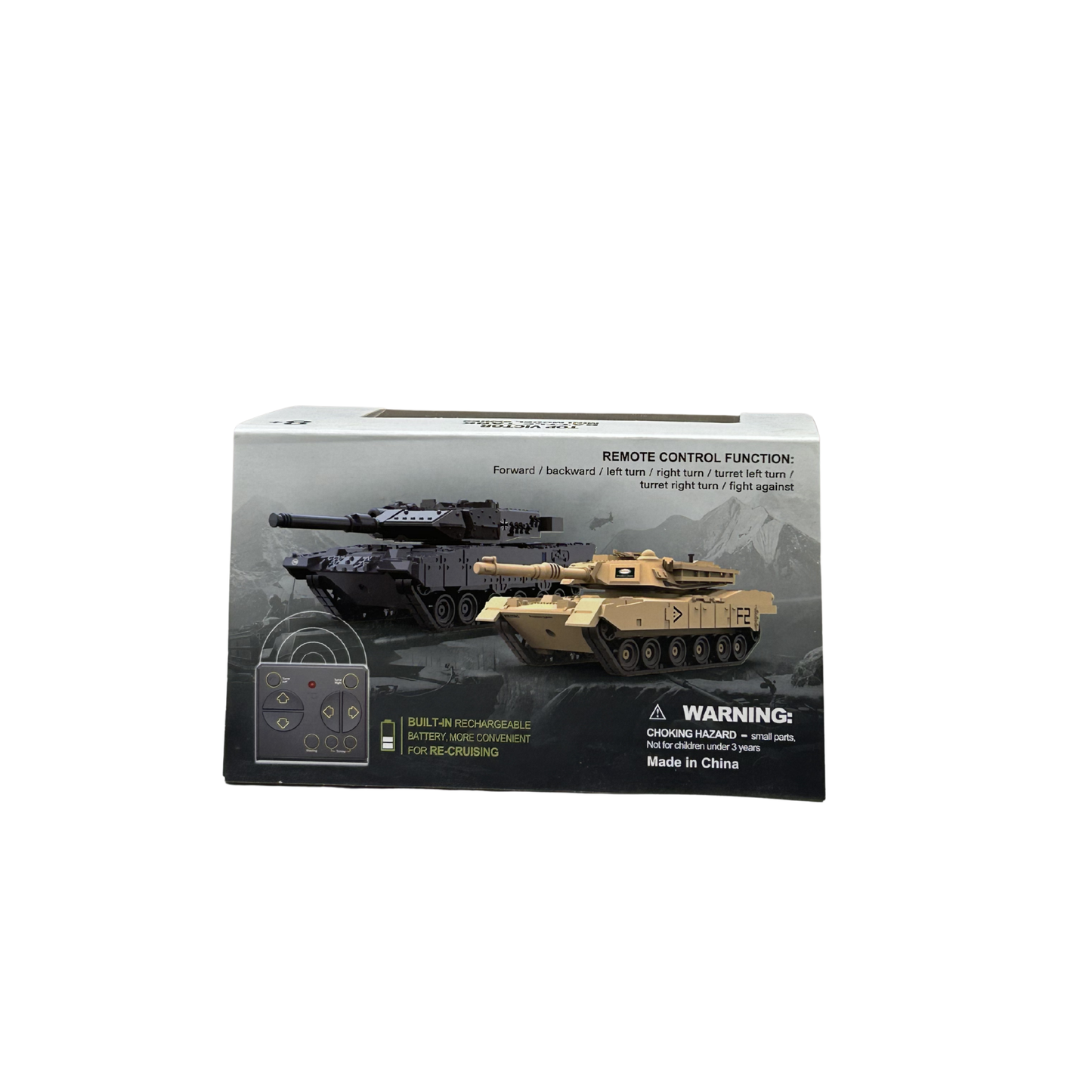 Remote Control Battle Tank with Built-in Rechargeable Battery