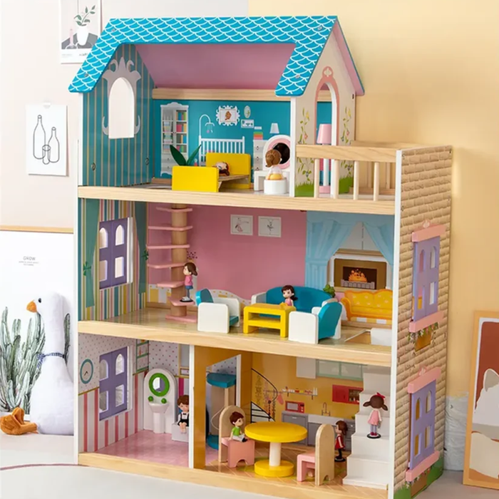 Ocean Breeze Luxury Villa Wooden Dollhouse Playset