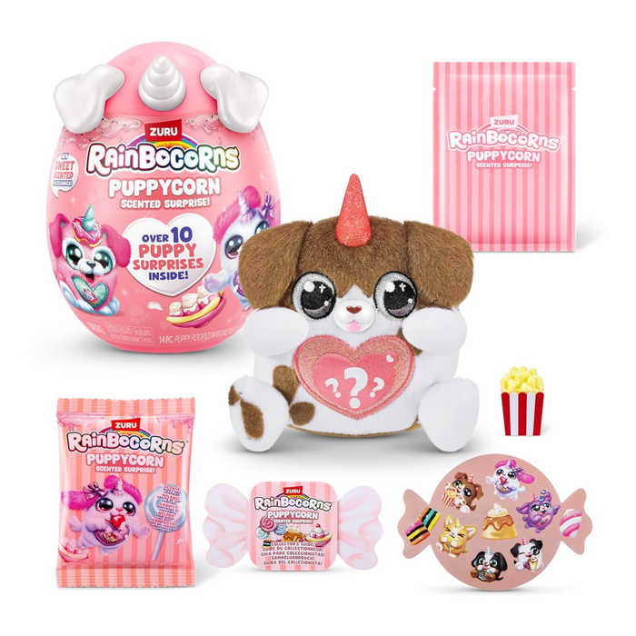 Rainbocorns Puppycorn Brown Dalmatian Scent Surprise – Scented Plush Toy with Surprise Accessories