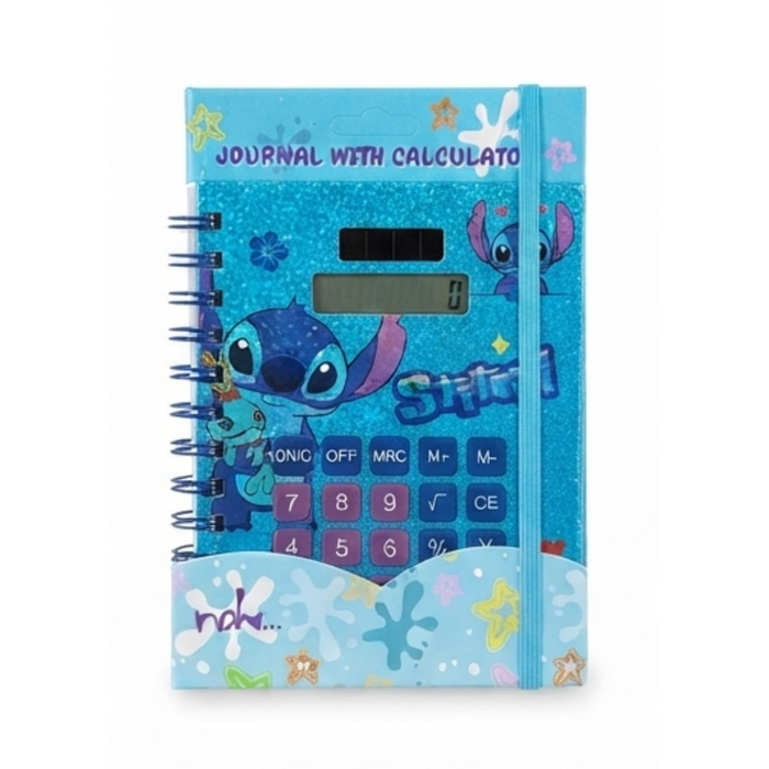 2-in-1 Cute Cartoon Spiral Notebook with Built-in Solar Calculator & Elastic Band | Lined Diary Journal for School, Kids & Return Gifts
