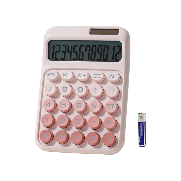 Karuida 12-Digit Basic Desktop Calculator – Trendy Pink, Stylish & Efficient