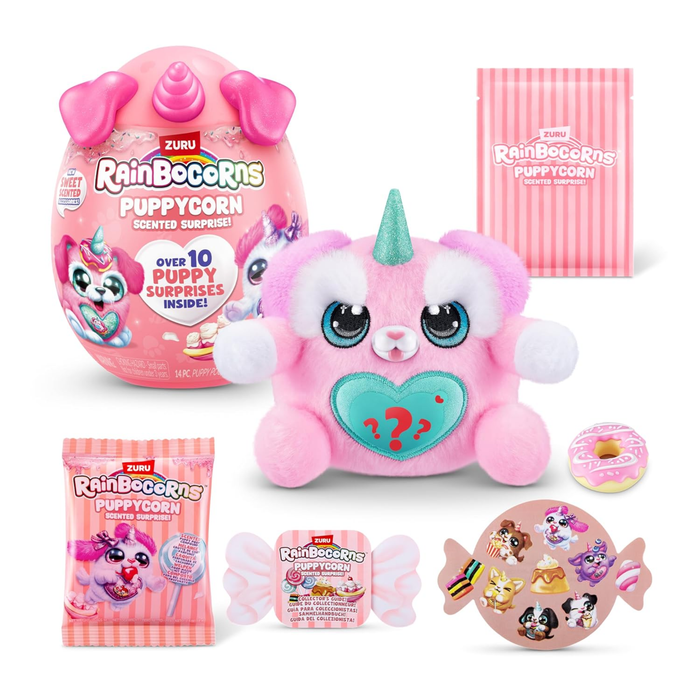 Rainbocorns Puppycorn Schnauzer Scent Surprise – Scented Plush Toy with Surprise Accessories