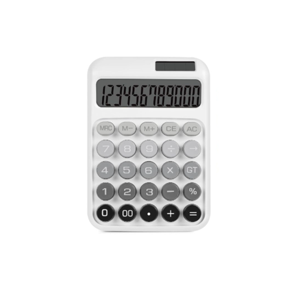 Karuida 12-Digit Basic Desktop Calculator – Minimalist White & Grey, Modern & Efficient