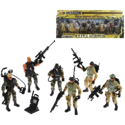 Elite Heroes SWAT Action Figure Playset (6-Pack Commando Set with Tactical Gear)