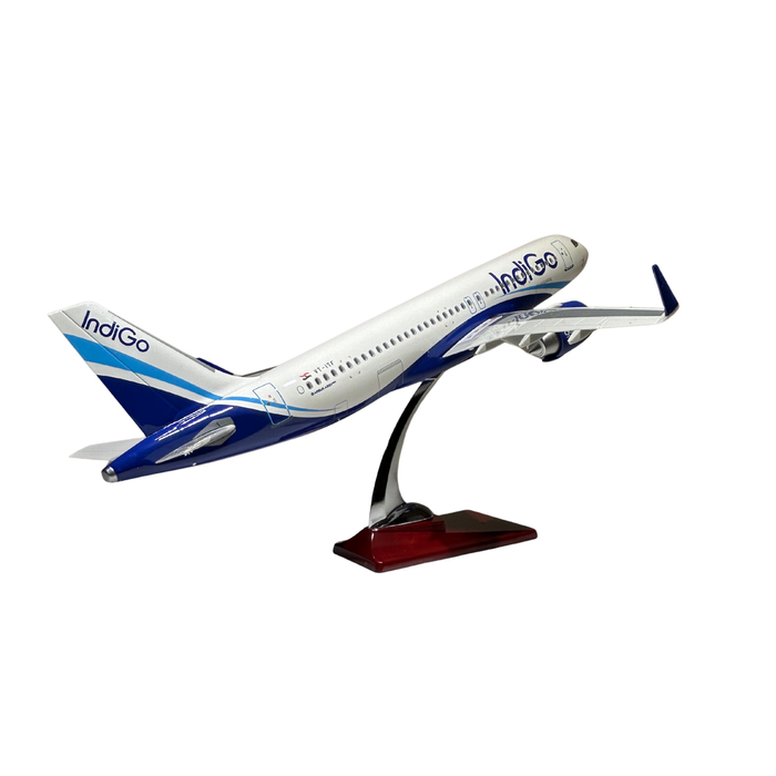 IndiGo Airline Die-Cast Metal Airplane Model – Collectible Aircraft with Display Stand