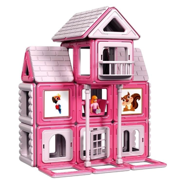Magnetic Tiles - 71-Piece Doll House Toy | 3D Puzzles for Kids | Creative and Learning Educational Toy | Villa Design (Villa)