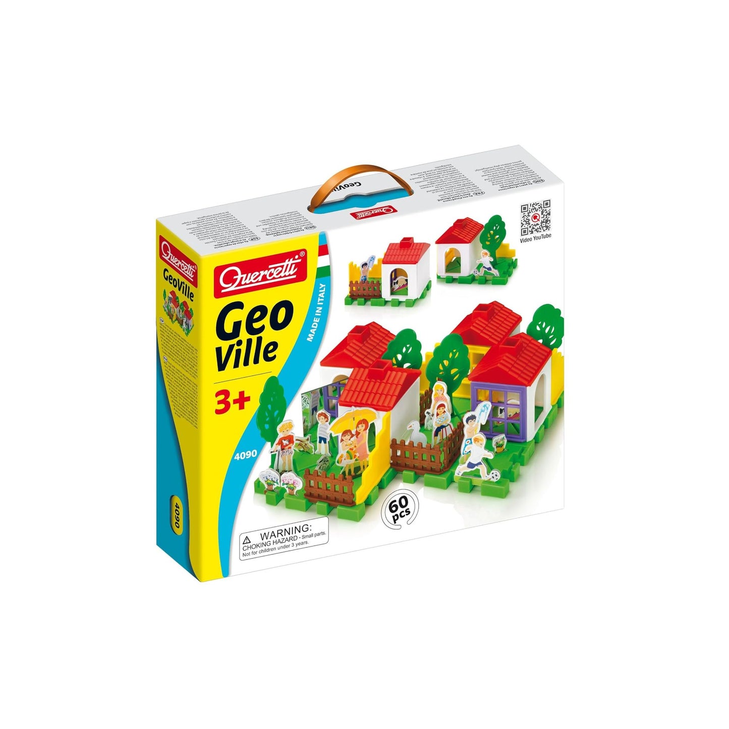Geo Ville - Creative Educational Construction & City Set (60 Pieces) - Fun Factory Quercetti Edition