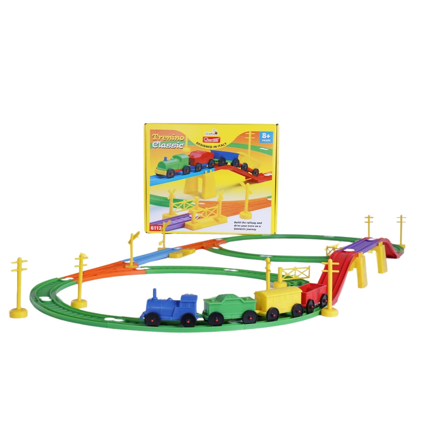 Trenino Classic - Wooden / Educational Train Set (Fun Factory Quercetti Edition)