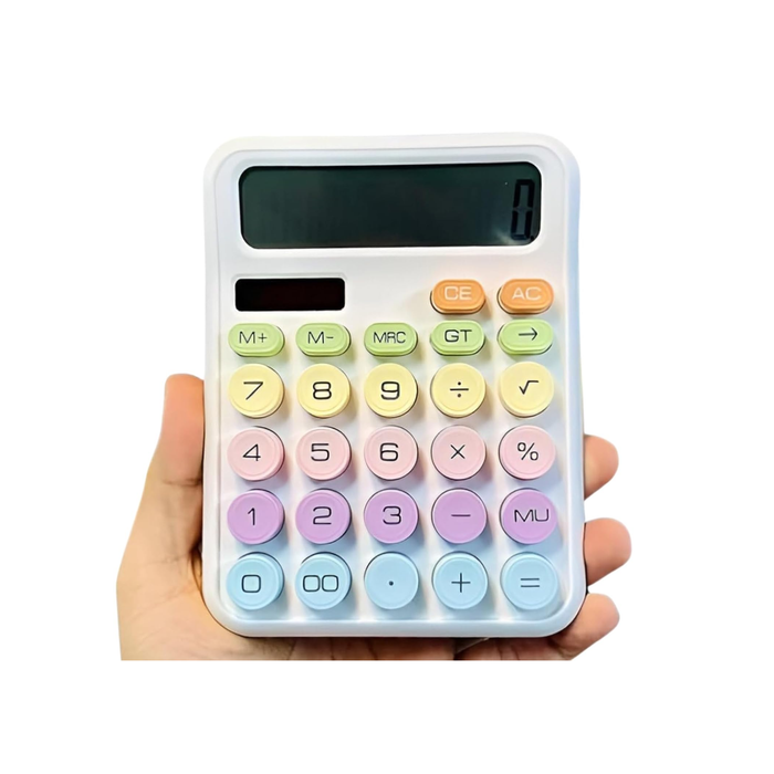 Karuida 12-Digit Basic Desktop Calculator – Sleek White, Modern & Efficient