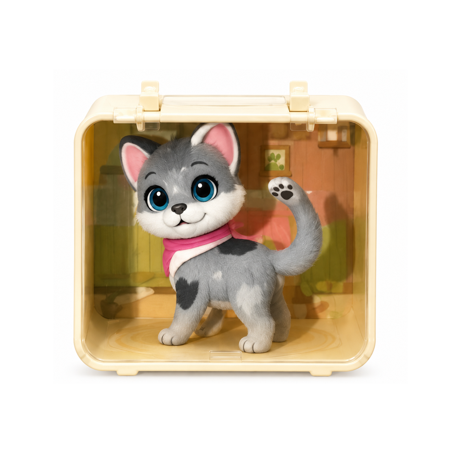 Pets Figures - Black Spot Cat Collectible Toy (Pink Muffler Edition) - RS
