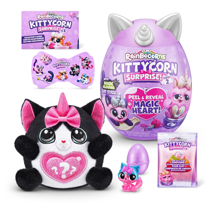Rainbocorns Kittycorn Surprise Series 2 – Black Cat Collectible Plush with Surprise Egg & Slime by ZURU