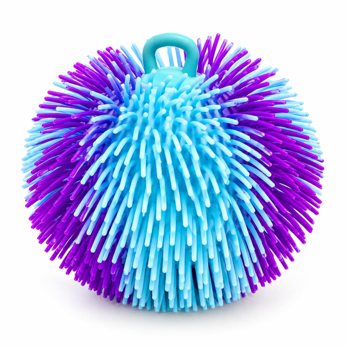 Puffer Ball – Tactile Sensory Squeeze Toy with Finger Loop (Blue Purple)