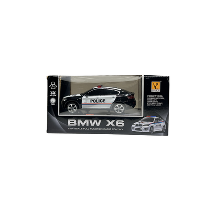 BMW X6 Police RC Car 1:24 Scale – Full Function Remote Control SUV with Lights