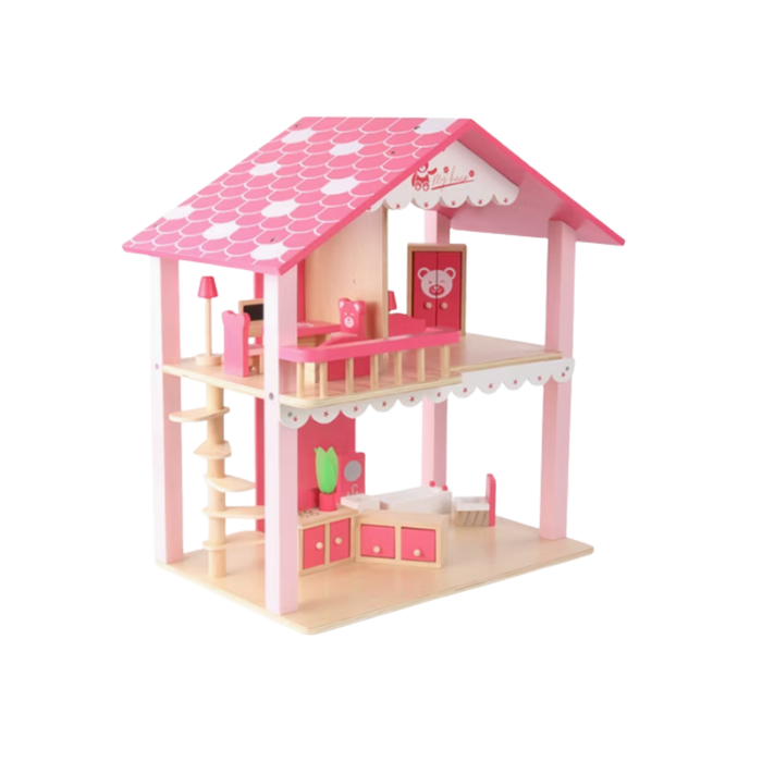 Blossom Cottage Wooden Dollhouse Playset