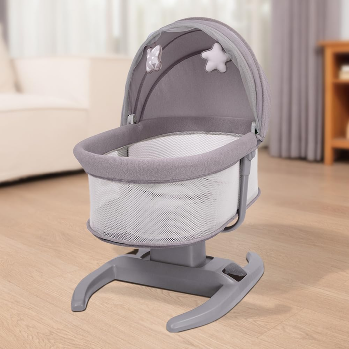 Mastela Multi-Motion Baby Cradle – Interactive Comfort in Sophisticated Grey