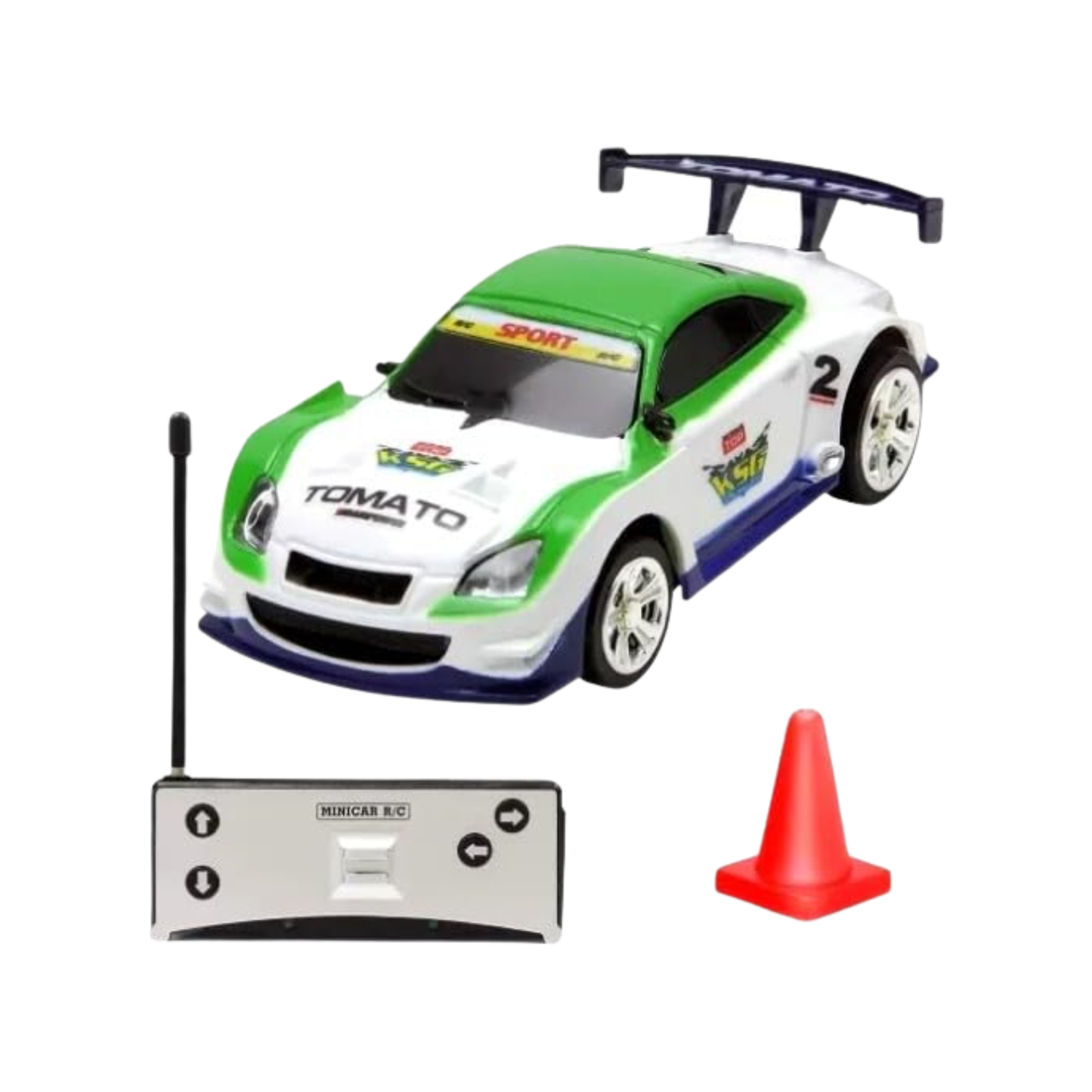 Create Toys / Shen Qi Wei 2006C 1:64 Scale Tomato Sport Mini RC Car (White & Green)