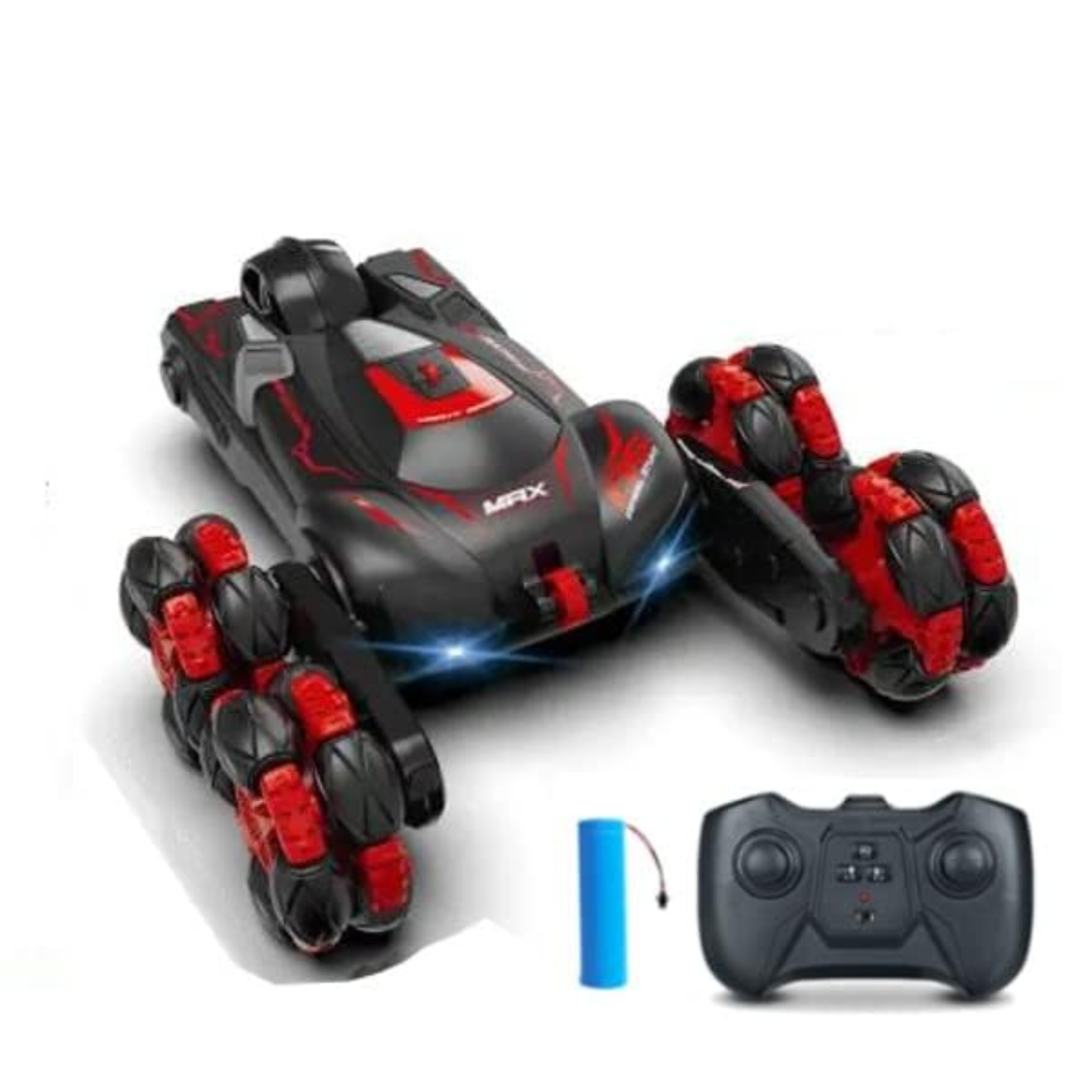 Willesu Toys Laser 5-Wheels Cool Stunt Remote Control Car (Red)